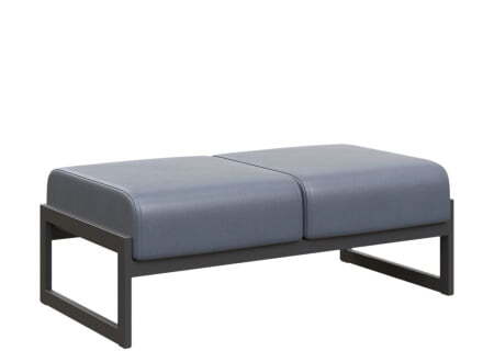 Банкетка двухместная MD.B2  (1255х700х700) (Oregon Серый арт.17/Чёрный металл)