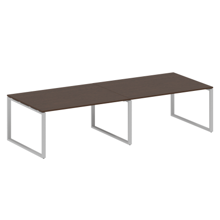 Переговорный стол 2 столешницы Metal System Style БО.ПРГ-2.4 3200x1235x750 (Венге Цаво/Серый металл)
