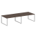 Переговорный стол 2 столешницы Metal System Style БО.ПРГ-2.4 3200x1235x750 (Дуб Наварра/Серый металл)
