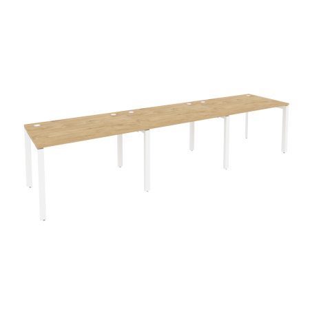 Рабочая станция на П-образном м/к Onix O.MP-RS-3.2.8 3540x800x750 (Тиквуд Светлый/Белый Металл)