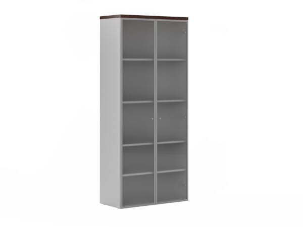 Шкаф большие алюминиевые двери Flash FLS332 900x420x2069 (Дуб темный)