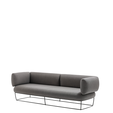 Диван офисный Деми (А-17) 3-х местный с подлокотниками (Серый)