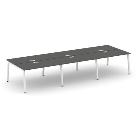 Рабочая станция 2-х сторонняя SN-5A.DRS-061 (2940х1232х750) (Антрацит/Металл Белый)