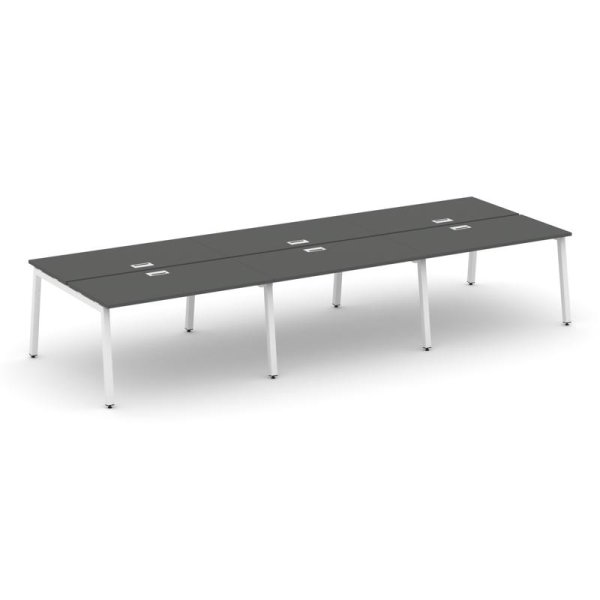 Рабочая станция 2-х сторонняя SN-5A.DRS-064 (4740х1232х750) (Антрацит/Металл Белый)