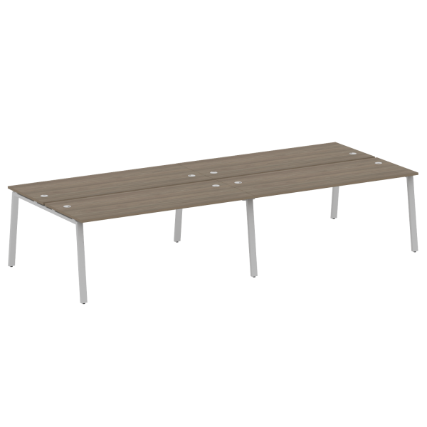 Рабочая станция на 4 рабочих места на А-образном м/к Metal System Style БА.СМ-4.5 3600x1475x750 (Вяз/Серый металл)