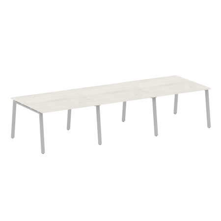 Стол для переговоров (3 столешницы) на А-образном м/к Metal System Style БА.ПРГ-3.2 3600x1235x750 (Дуб наварра/Серый металл)