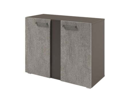 Стеллаж низкий с дверьми Solution D-75 950x414x714 (Бетон/Трюфель)