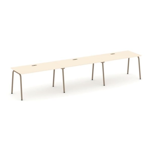 Рабочая станция 3 места ES.RS-3.3-LK (4140х730х750) (Сатин/Металл Латте)